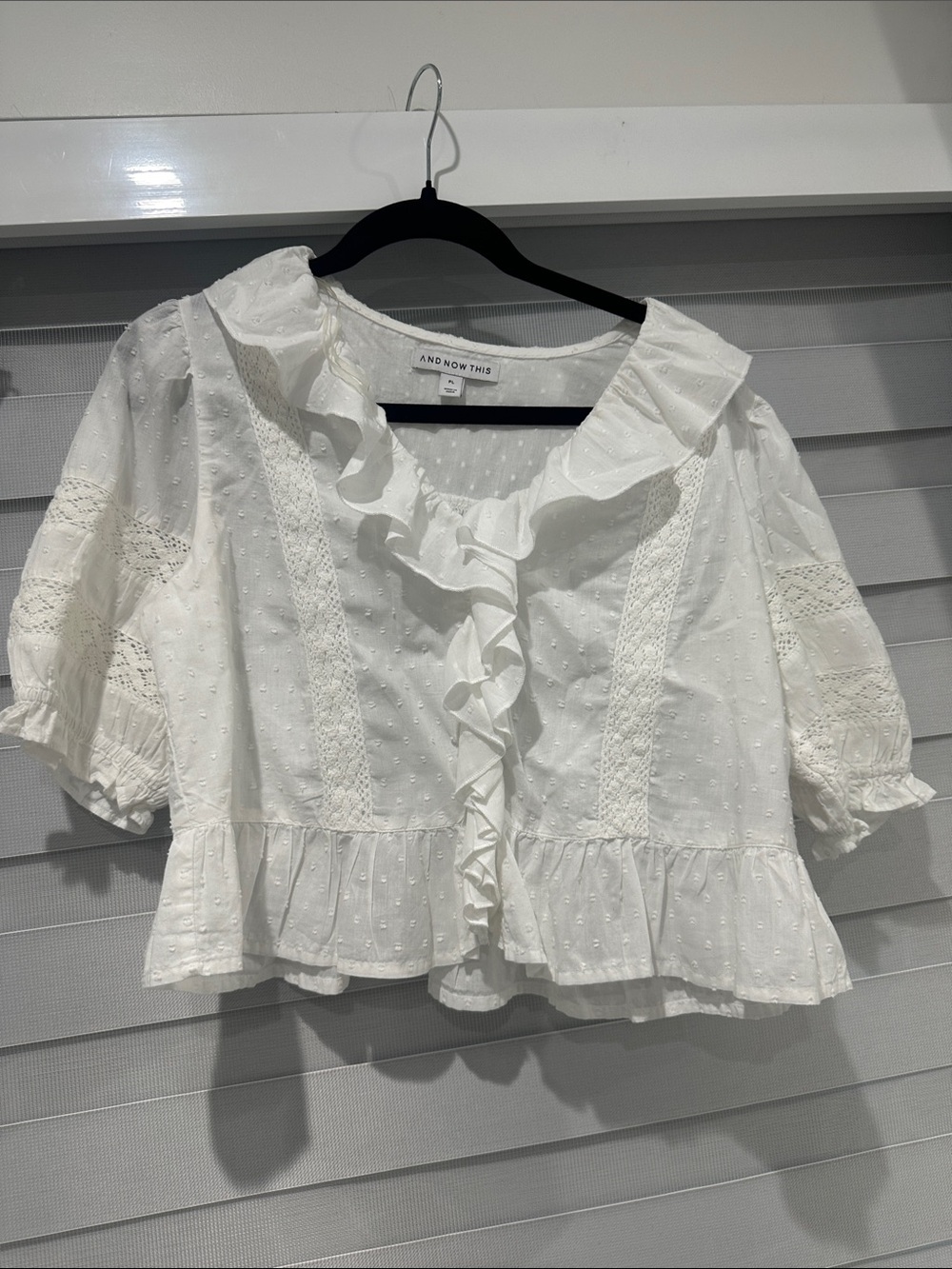 And Other Stories White Ruffle-Front Peasant Blouse